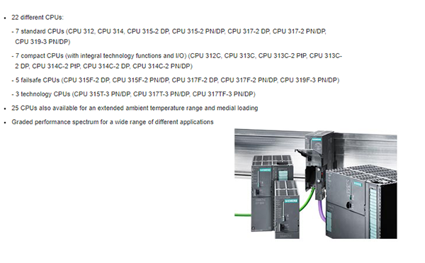Các models PLC xử lý trung tâm dòng S7-300 của Siemens | S7-300 Central processing units