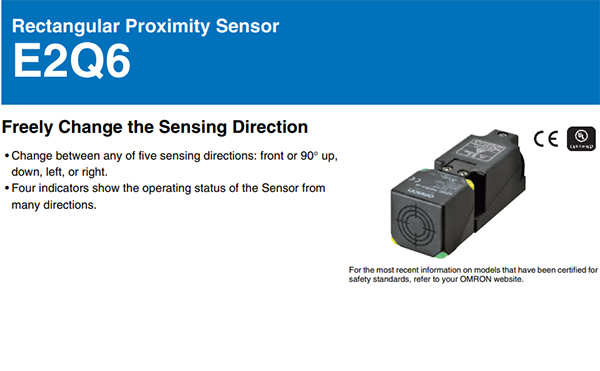 Các models thuộc dòng Cảm biến tiệm cận cảm ứng E2Q6 của Omron | E2Q6 Series Rectangular inductive proximity sensors with free wire connection terminal
