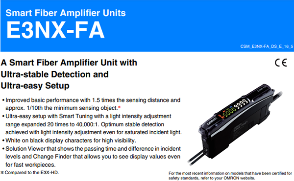 Các models thuộc dòng Khuếch đại sợi quang E3NX-FA của Omron | E3NX-FA Series High-performance digital fiber amplifier