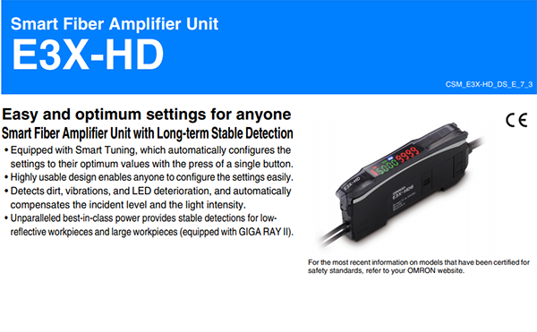 Các models thuộc dòng Khuếch đại sợi quang E3X-HD của Omron | E3X-HD Series Smart easy-teach digital fiber amplifier unit