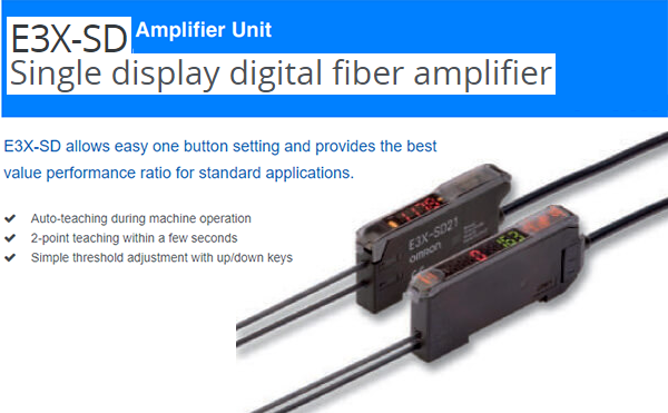 Các models thuộc dòng Khuếch đại sợi quang E3X-SD của Omron | E3X-SD Series Single display digital fiber amplifier