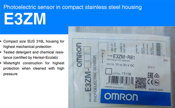 Các models thuộc dòng cảm biến Phản xạ hồi quy E3ZM-R... của Omron | E3ZM-R... Series Retro-reflective photoelectric Sensor