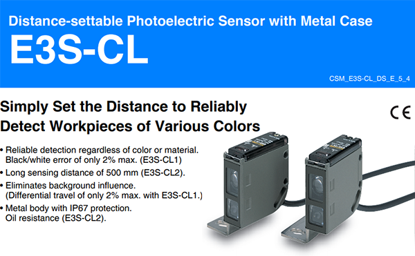 Các models thuộc dòng cảm biến khoảng cách E3S-CL... của Omron | E3S-CL... Series Distance-settable photoelectric sensor