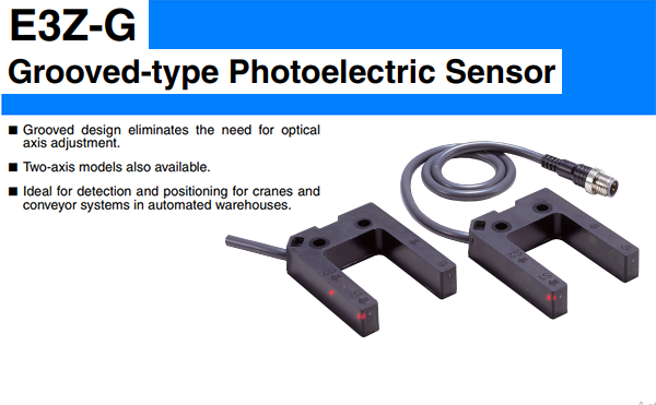 Các models thuộc dòng cảm biến quang điện E3Z-G của Omron | E3Z-G Series Grooved-type Photoelectric Sensor