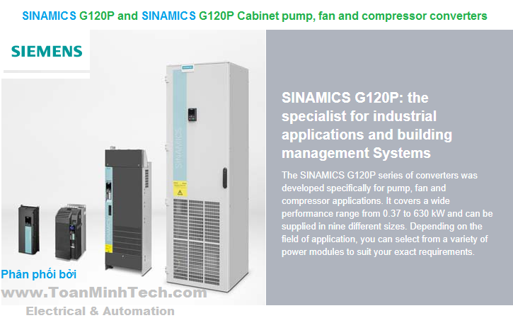 Thông tin chi tiết về sản phẩm SINAMICS G120P and G120P Cabinet pump, fan, compressor converters của SIEMENS