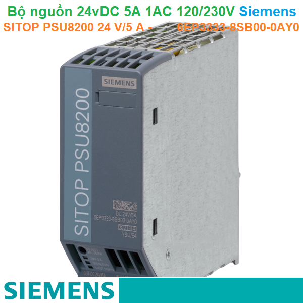 Bộ nguồn 24vDC 5A 1AC 120/230V - Siemens - SITOP PSU8200 24 V/5 A - 6EP3333-8SB00-0AY0