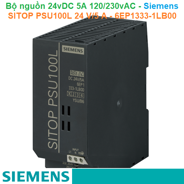 Bộ nguồn 24vDC 5A 1AC 120/230V - Siemens - SITOP PSU100L 24 V/5 A Stabilized power supply - 6EP1333-1LB00