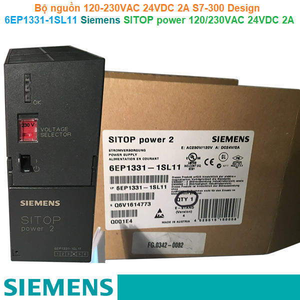 Siemens 6EP1331-1SL11 | SITOP power 120/230VAC 24VDC 2A S7-300 Design - Bộ nguồn 120-230VAC 24VDC 2A
