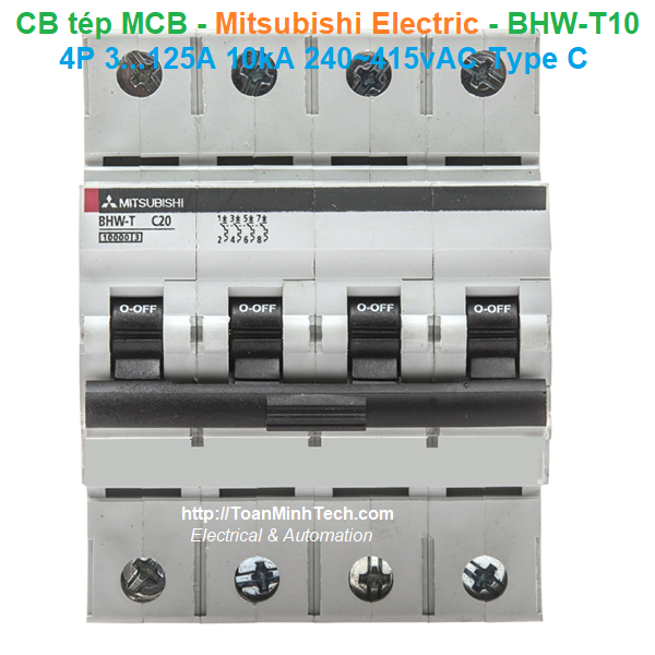 CB tép MCB - Mitsubishi Electric - BHW-T10 4P 6...125A 10kA 240~415vAC Type C
