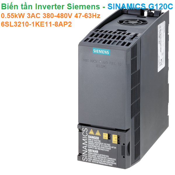 Biến tần Inverter Siemens - SINAMICS G120C 0.55kW 3AC 380-480V 47-63Hz - 6SL3210-1KE11-8AP2