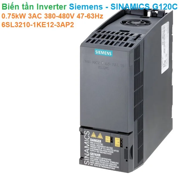 Biến tần Inverter Siemens - SINAMICS G120C 0.75kW 3AC 380-480V 47-63Hz - 6SL3210-1KE12-3AP2