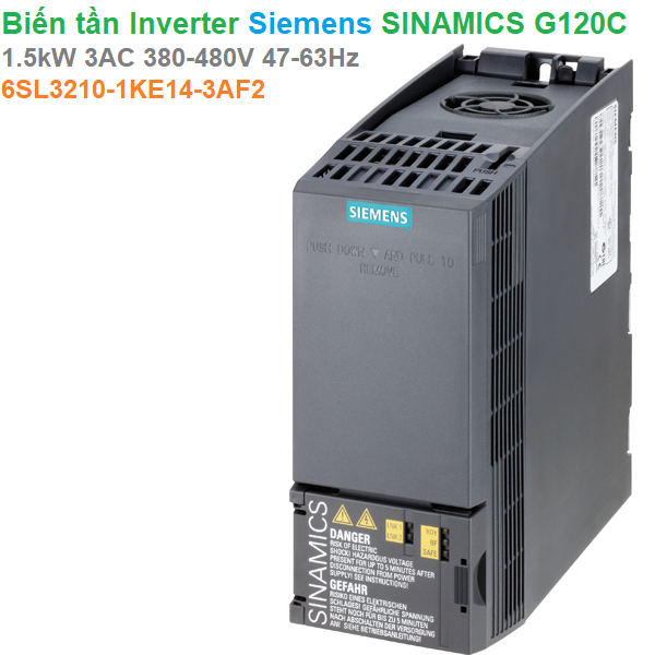 Biến tần Inverter Siemens - SINAMICS G120C 1.5kW 3AC 380-480V 47-63Hz - 6SL3210-1KE14-3AF2