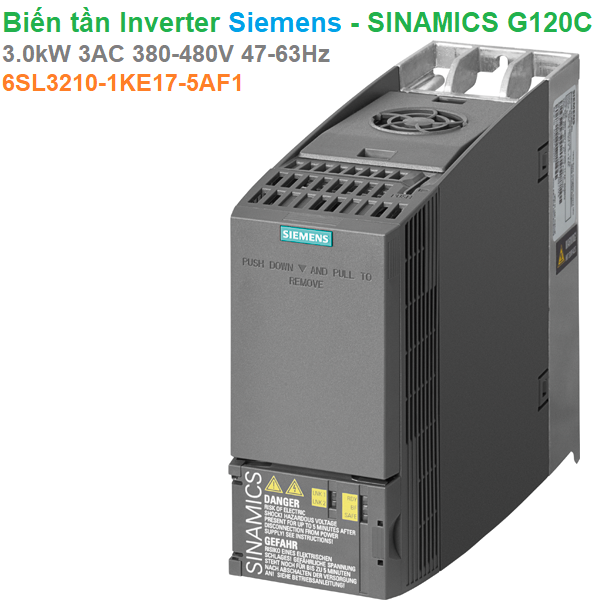 Biến tần Inverter Siemens - SINAMICS G120C 3.0kW 3AC 380-480V 47-63Hz - 6SL3210-1KE17-5AF1
