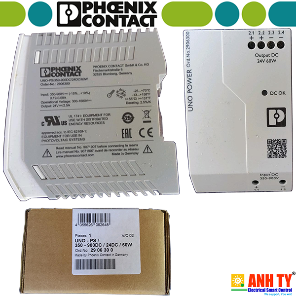 Bộ biến áp DC Phoenix Contact UNO-PS/350-900DC/24DC/60W - 2906300