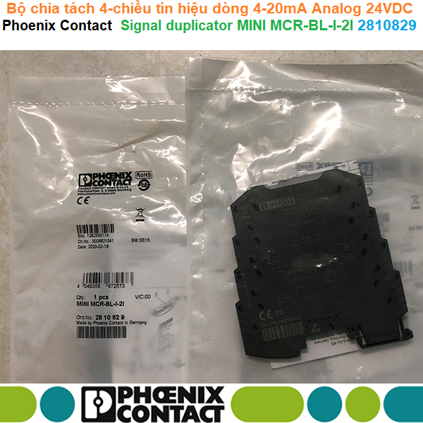 Bộ chia tách 4-chiều tín hiệu dòng 4-20mA Analog 24VDC - Phoenix Contact - Signal duplicator MINI MCR-BL-I-2I - 2810829