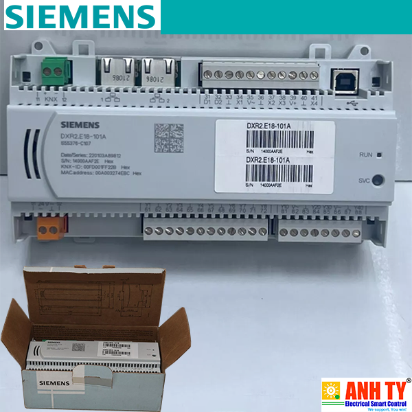 Bộ điều khiển tự động BACnet/IP 24V 2DI 4UI 4AO 8Triac Siemens DXR2.E18-101A