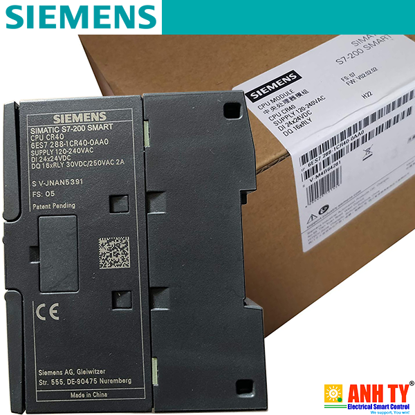 Bộ lập trình PLC Siemens 6ES7288-1CR40-0AA0 | S7-200 SMART CPU CR40 AC/DC/relay