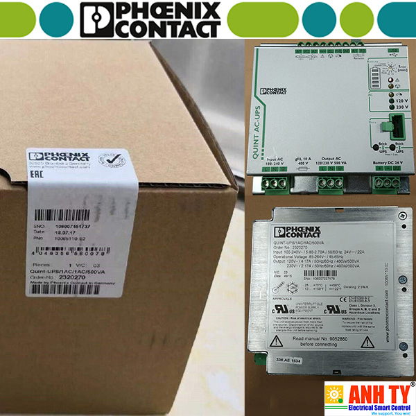 Bộ lưu điện UPS 1AC 500VA Phoenix Contact QUINT-UPS/ 1AC/ 1AC/500VA - 2320270
