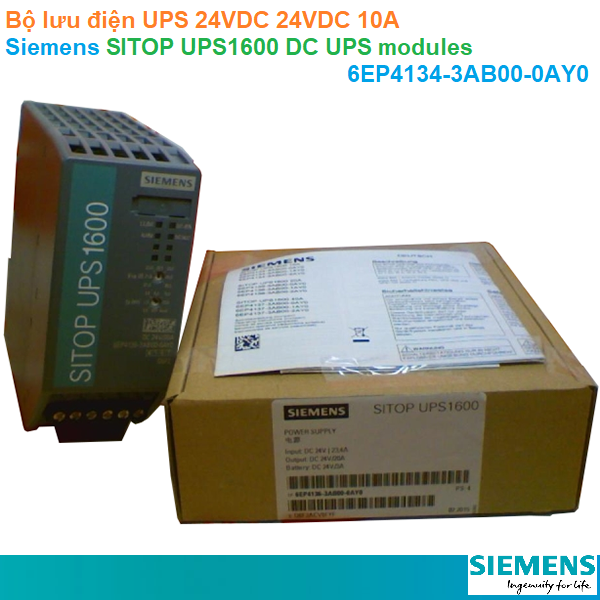 Bộ lưu điện UPS 24VDC 24VDC 10A - Siemens - SITOP UPS1600 DC UPS modules 6EP4134-3AB00-0AY0