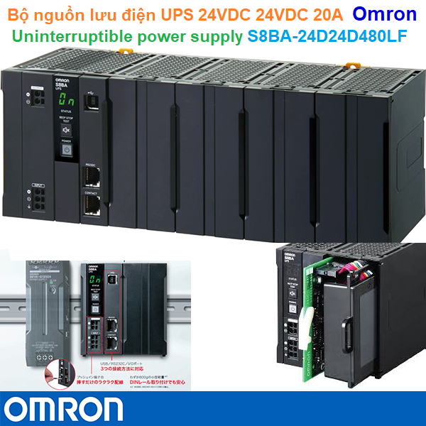 Bộ nguồn lưu điện UPS 24VDC 24VDC 20A - Omron - Uninterruptible power supply S8BA-24D24D480LF