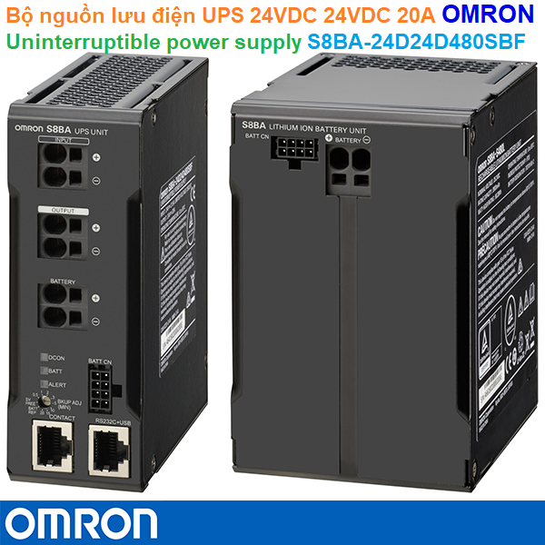 Bộ nguồn lưu điện UPS 24VDC 24VDC 20A - Omron - Uninterruptible power supply S8BA-24D24D480SBF