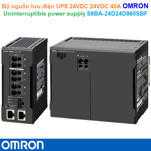 Bộ nguồn lưu điện UPS 24VDC 24VDC 40A - Omron - Uninterruptible power supply S8BA-24D24D960SBF