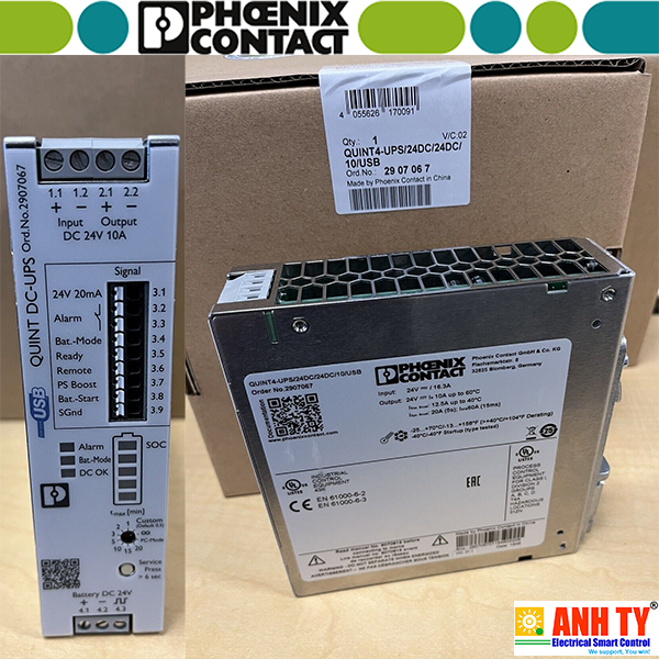 Bộ lưu điện UPS DC 24V 10A USB Phoenix Contact QUINT4-UPS/24DC/24DC/10/USB - 2907067