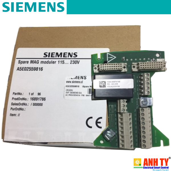 Siemens A5E02559816 | Bo mạch đồng hồ lưu lượng MAG 5000/6000