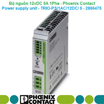 Bộ nguồn 12vDC 5A (1AC) -Phoenix Contact -Power supply unit -TRIO-PS/1AC/12DC/5 -2866475