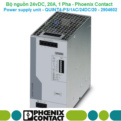 Bộ nguồn 24vDC 20A (1AC) -Phoenix Contact -Power supply unit -QUINT4-PS/1AC/24DC/20 -2904602