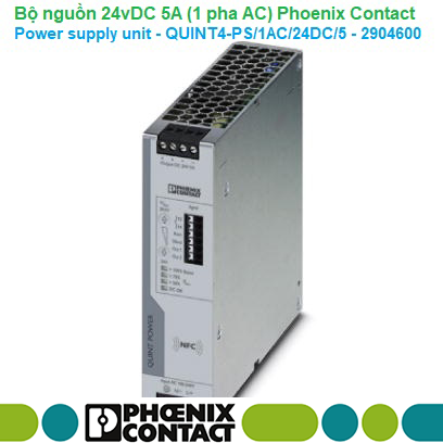 Bộ nguồn 24vDC 5A (1AC) -Phoenix Contact -Power supply unit -QUINT4-PS/1AC/24DC/5 -2904600