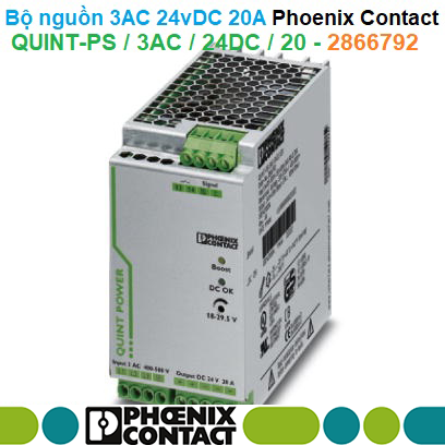 Bộ nguồn 3AC-24vDC-20A Phoenix Contact - Power supply unit - QUINT-PS / 3AC / 24DC / 20 - 2866792