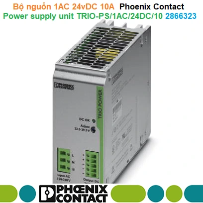 Bộ nguồn Phoenix Contact TRIO-PS/1AC/24DC/10 - 2866323 | 1AC 24VDC 10A 