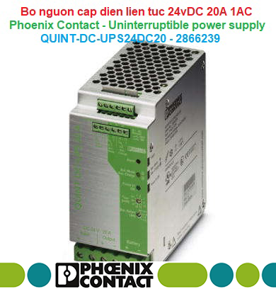 Bộ nguồn lưu điện UPS 24vDC 20A 1AC -Phoenix Contact -Uninterruptible power supply -QUINT-DC-UPS/24DC/20 -2866239
