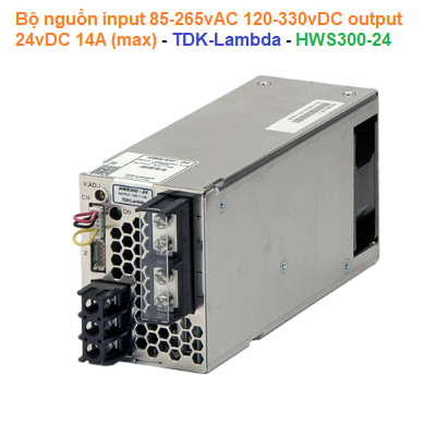 Bộ nguồn input 85-265vAC 120-330vDC output 24vDC 14A (max) - TDK-Lambda - HWS300-24