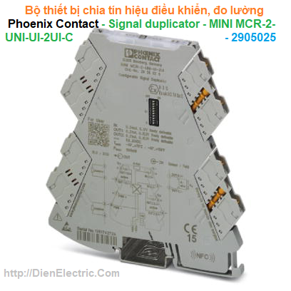 Bộ thiết bị chia tín hiệu điều khiển, đo lường - Phoenix Contact - Signal duplicator - MINI MCR-2-UNI-UI-2UI-C - 2905025