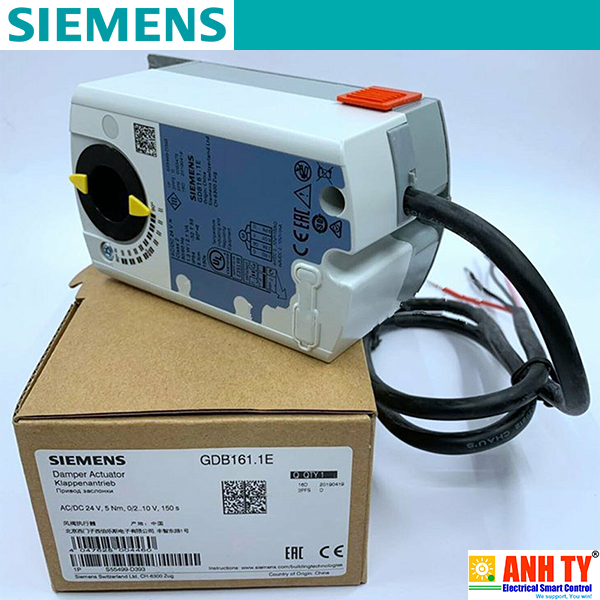 Bộ truyền động giảm chấn Quay 35Nm AC24V DC0-10V 150s Siemens GIB161.1E