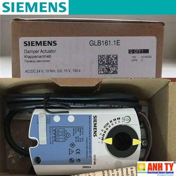 Bộ truyền động van khí quay 24VAC/DC 0-10V 7Nm 90/15s Siemens GMA161.1E