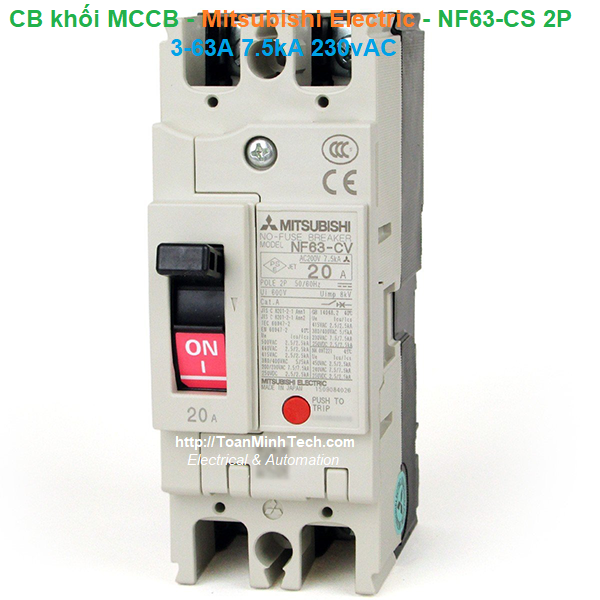 CB khối MCCB - Mitsubishi Electric - NF63-CS 2P 3-63A 7.5kA 230vAC