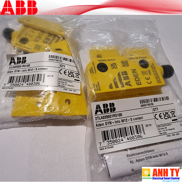 Cảm biến an toàn 15mm M12 5-Pin ABB Adam DYN-Info M12-5 | 2TLA020051R5100