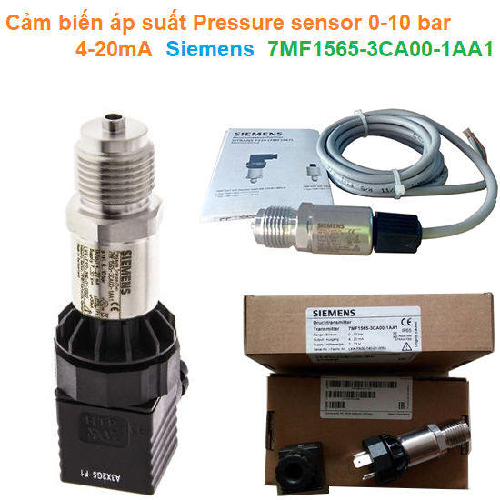 Cảm biến áp suất Pressure sensor 0-10 bar 4-20mA - Siemens - 7MF1565-3CA00-1AA1