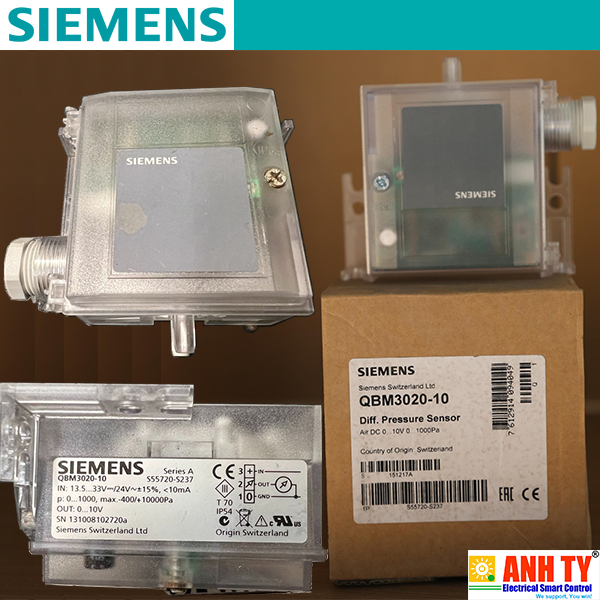 Cảm biến chênh áp ống khí Siemens QBM3020-10