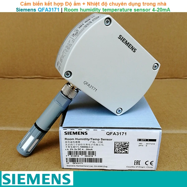  Cảm biến Ẩm-Nhiệt phòng Siemens QFA3171