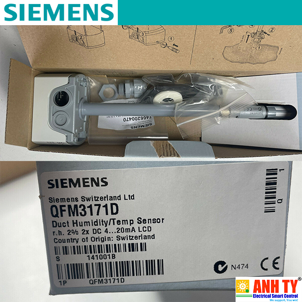 Siemens QFM3171D | Cảm biến nhiệt-ẩm đường ống