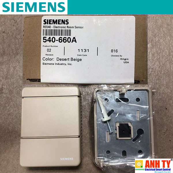 Cảm biến nhiệt độ phòng Siemens 540-660A | 13-35oC Beige TEC