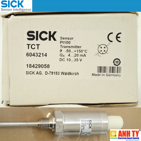 Cảm biến nhiệt độ –50...+150°C Pt100 4-20mA Sick TCT-1AAG12506MZ | 6043214