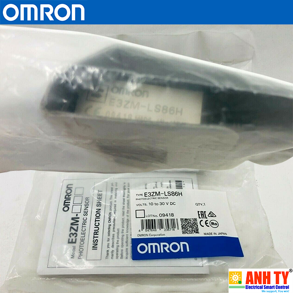 Omron E3ZM-LS86H | Diffuse photoelectric sensor -Cảm biến quang phản xạ khuếch tán triệt nền Hình hộp Thép LED đỏ 100mm PNP Light-ON/Dark-ON Đầu nối M8 4-pin