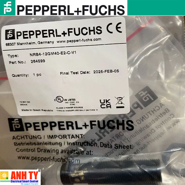 Cảm biến tiệm cận NO PNP 4mm Pepperl Fuchs NRB4-12GM40-E2-C-V1
