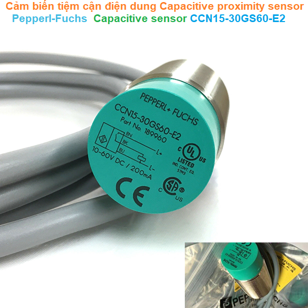 Cảm biến tiệm cận điện dung Capacitive proximity sensor - Pepperl-Fuchs - Capacitive sensor CCN15-30GS60-E2