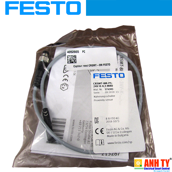 Cảm biến tiệm cận điện trở từ tính Festo CRSMT-8M-PS-24V-K-0,3-M8D | 574383